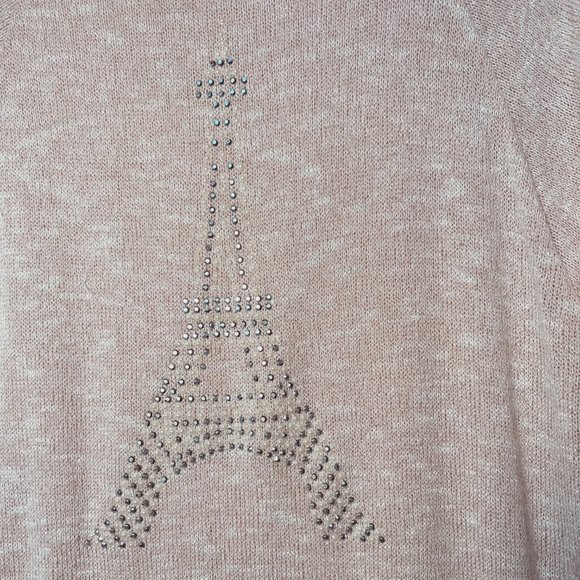 SJS-Made in USA-Knit Sweater/Paris-Medium-Sparkle Silver Beads-Pearl-Casual - Picture 4 of 11